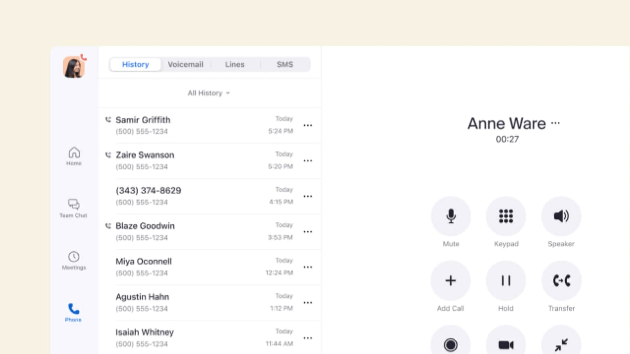 Zoom Phone and Zoom Team Chat