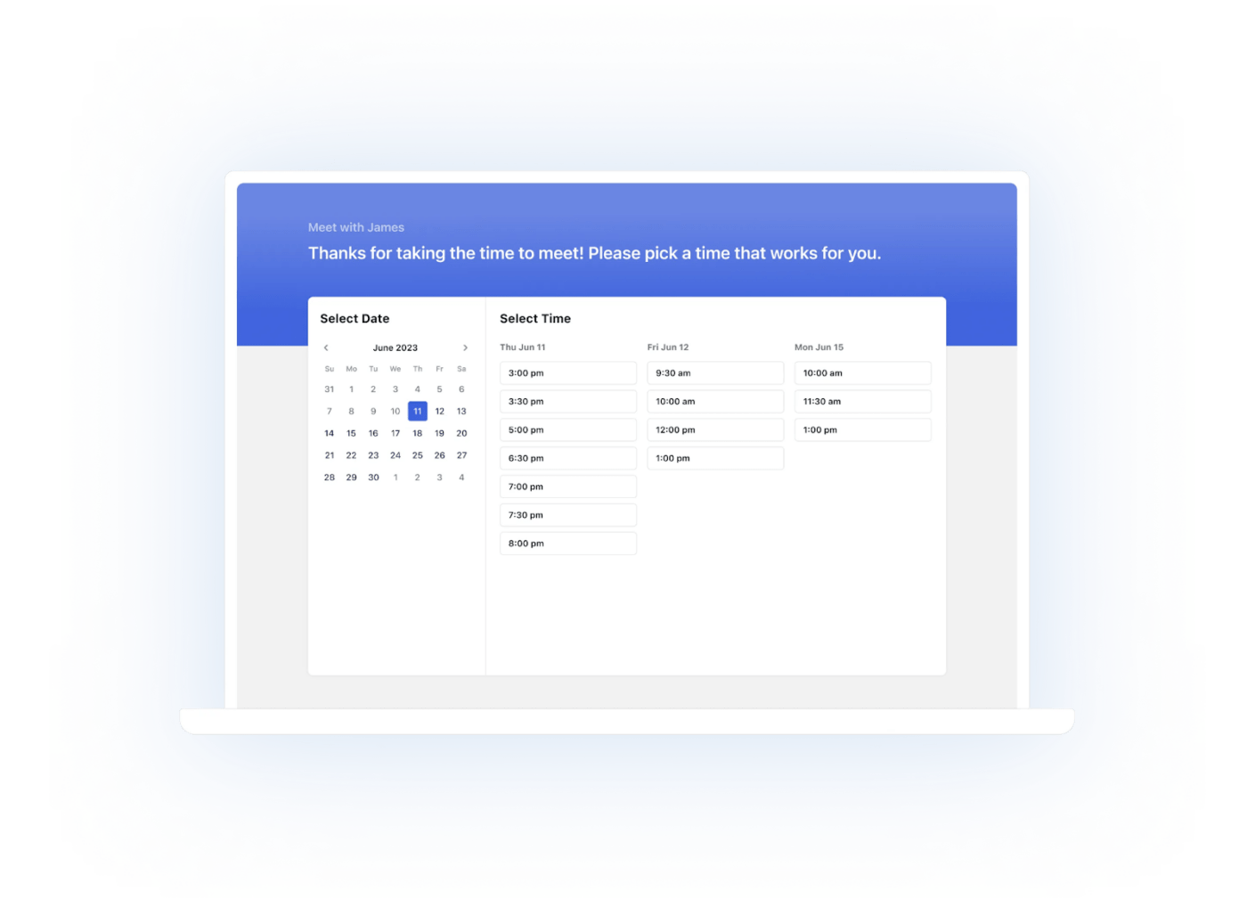 Motion Scheduling meetings within the app