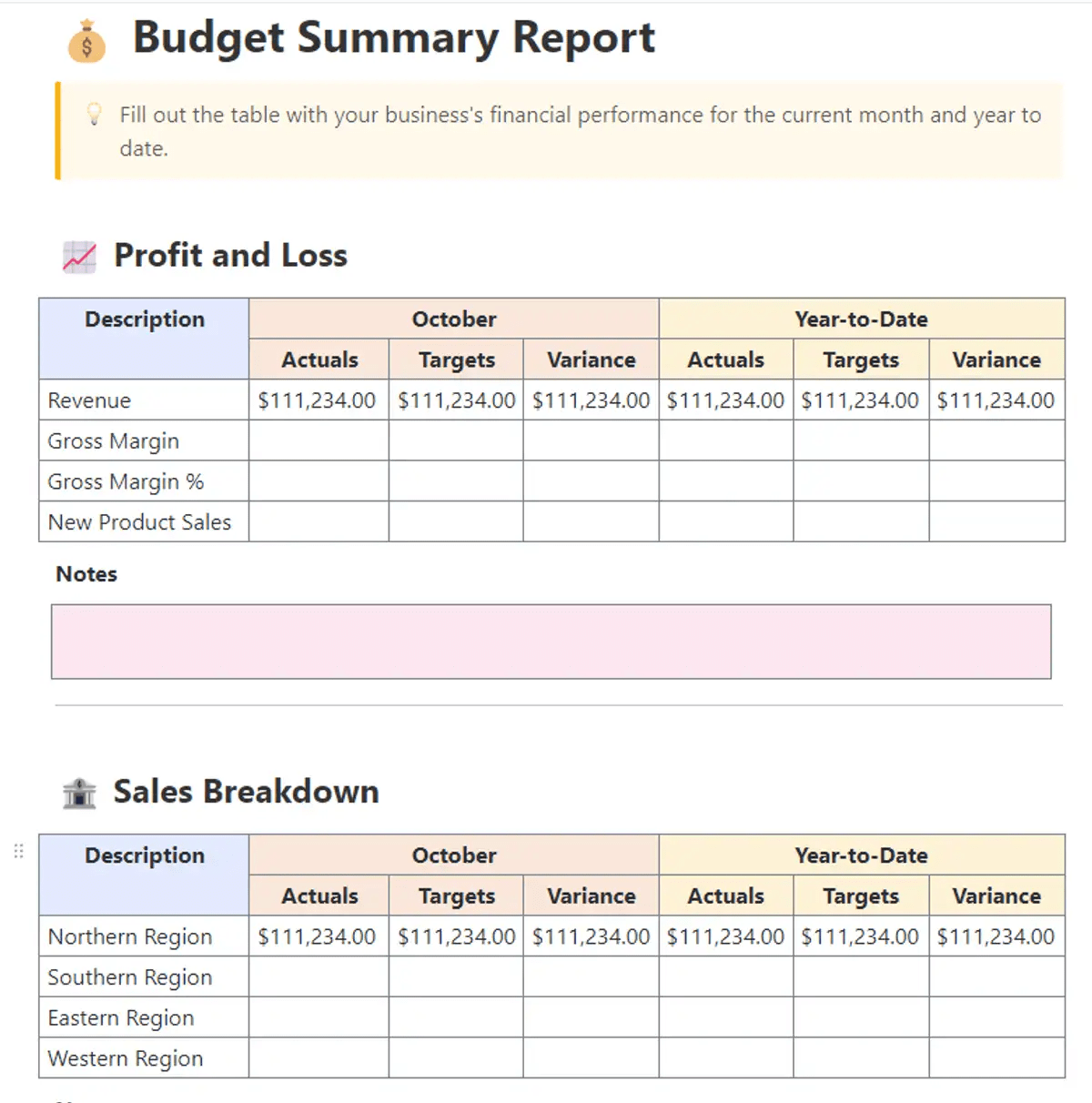 Optimize budget allocation and achieve financial goals with the ClickUp Budget Report Template