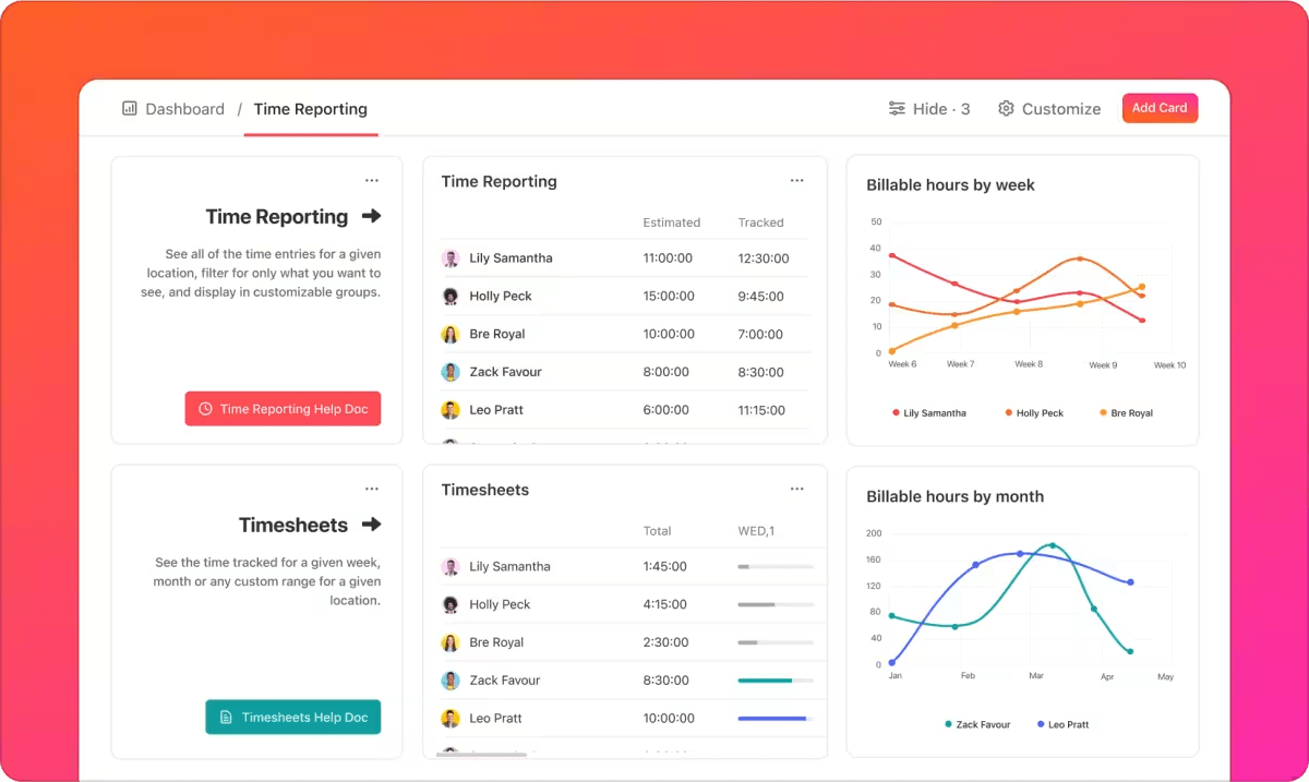 ClickUp's Tools für die Zeiterfassung