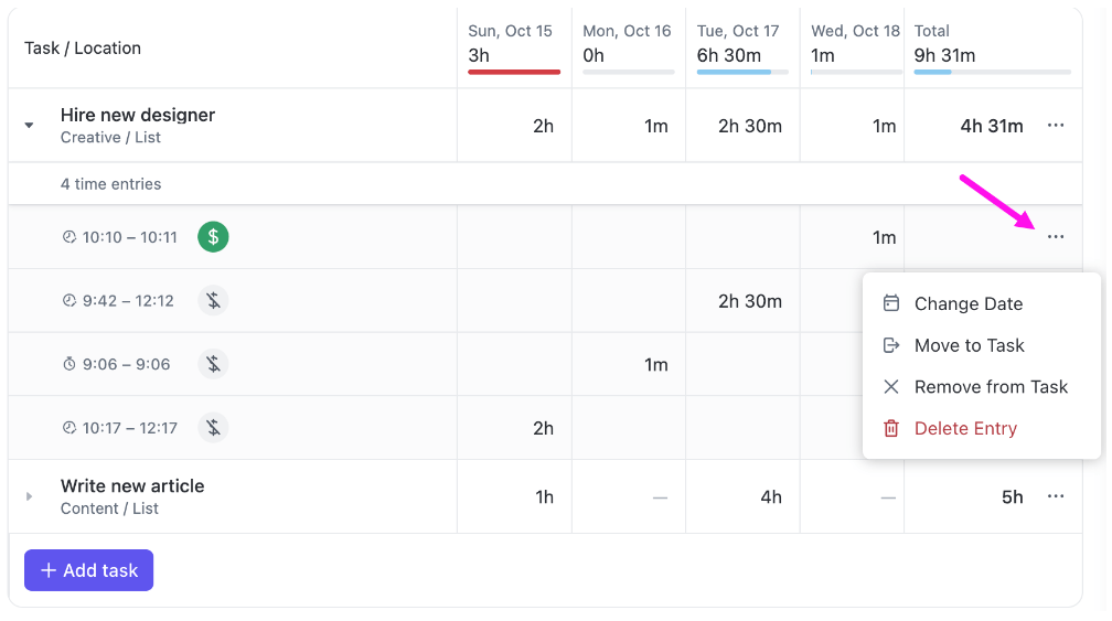 Organized Timesheets