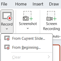 PowePoint Recording Options