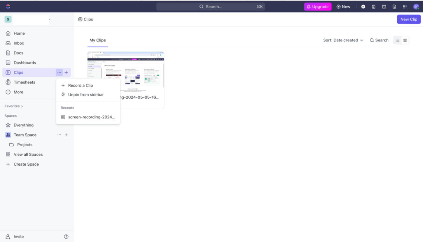 ClickUp Clips로 몇 가지 간단한 단계로 교육 비디오를 녹화하세요