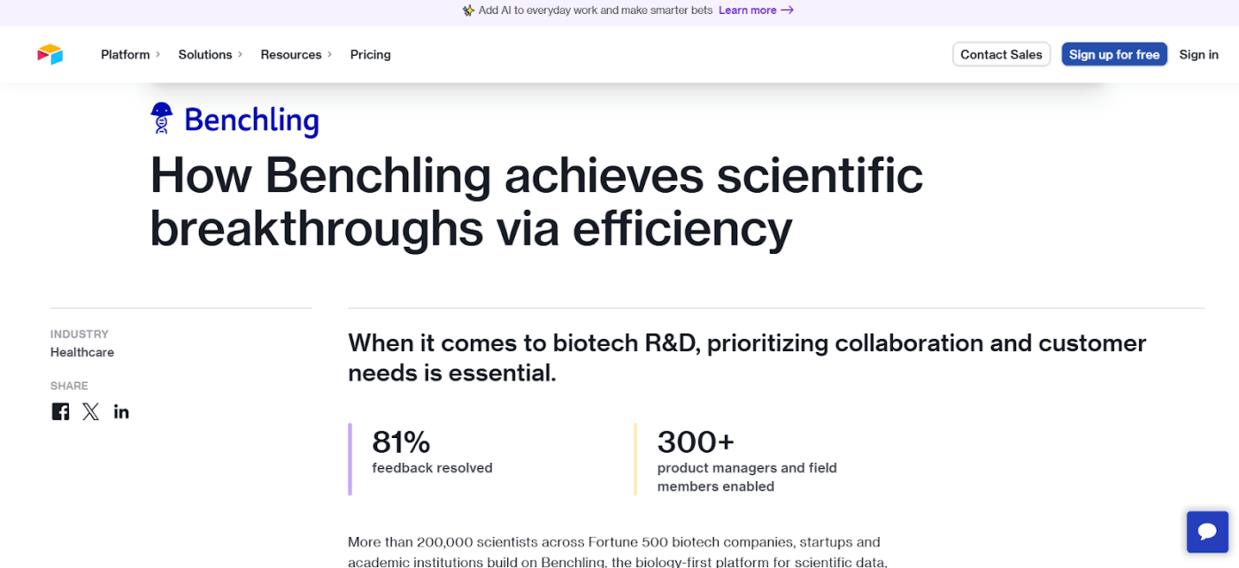 Benchling and Airtable case study 