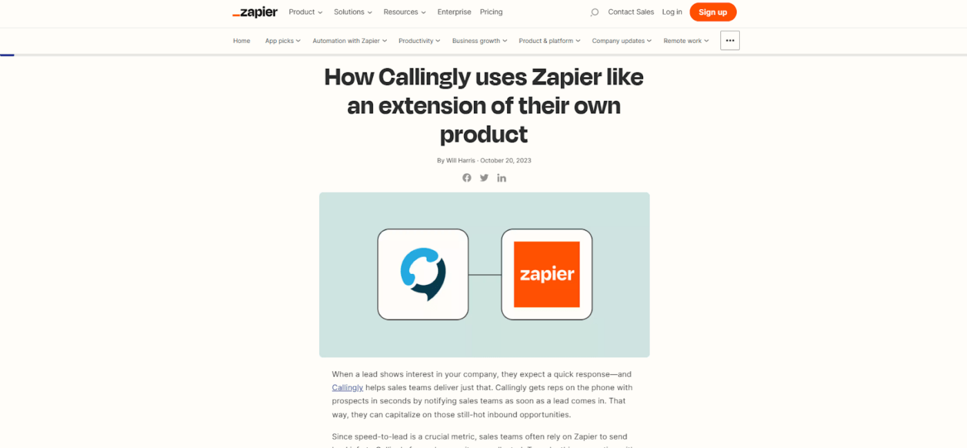 Callingly and Zapier 