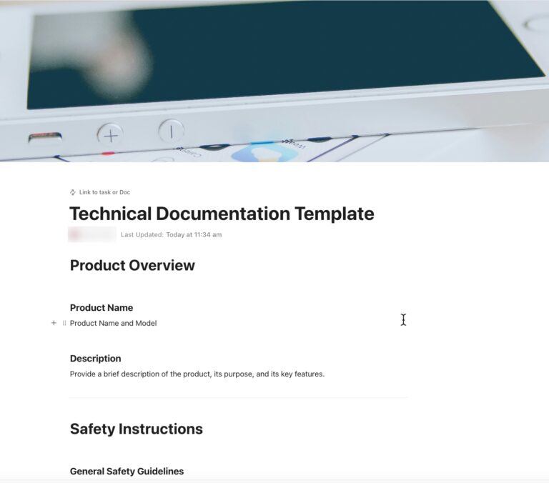 ClickUp Technical Documentation Template