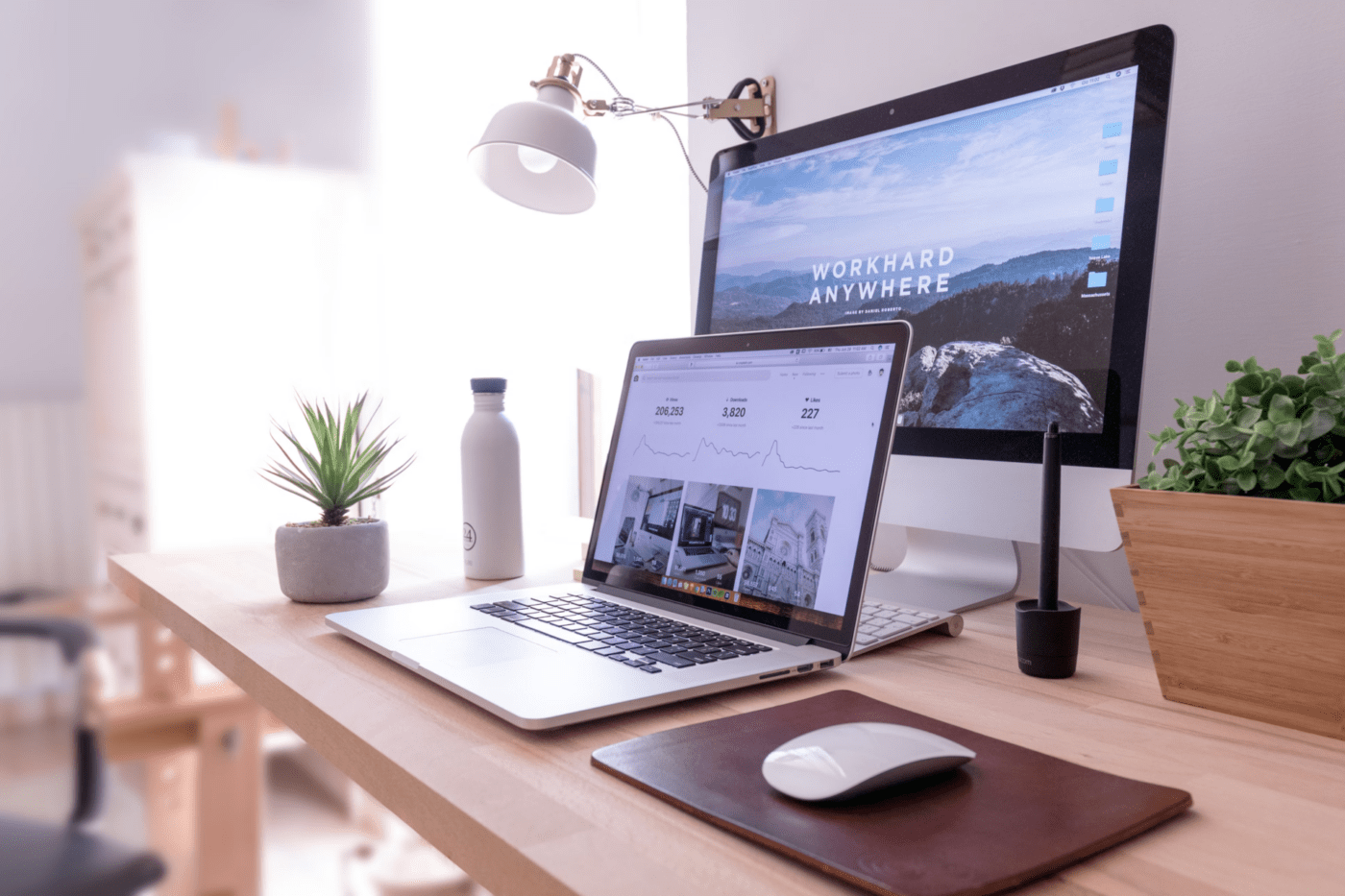 Computer setup on a desk