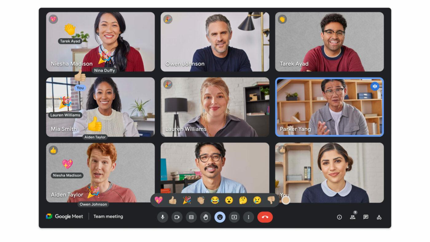 Google Meet video conferencing interface