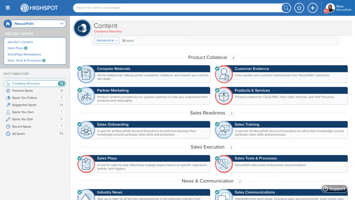 HighSpot Dashboard