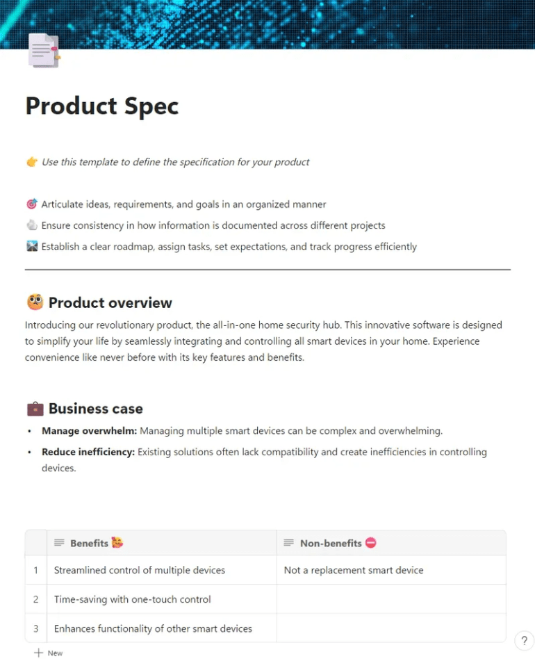 Microsoft Loop Product Spec Template