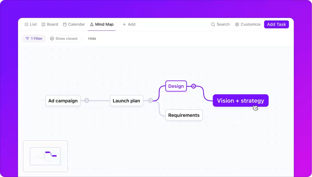 Mappe mentali di ClickUp