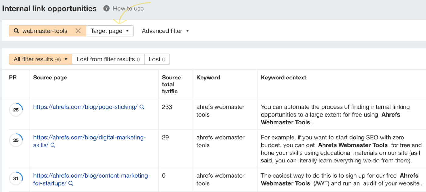 Optimize internal linking 