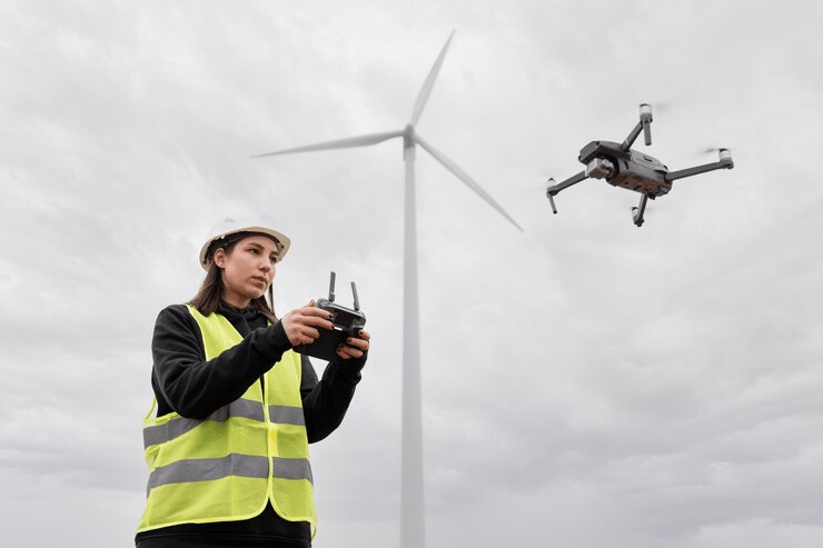 Site inspection with a drone