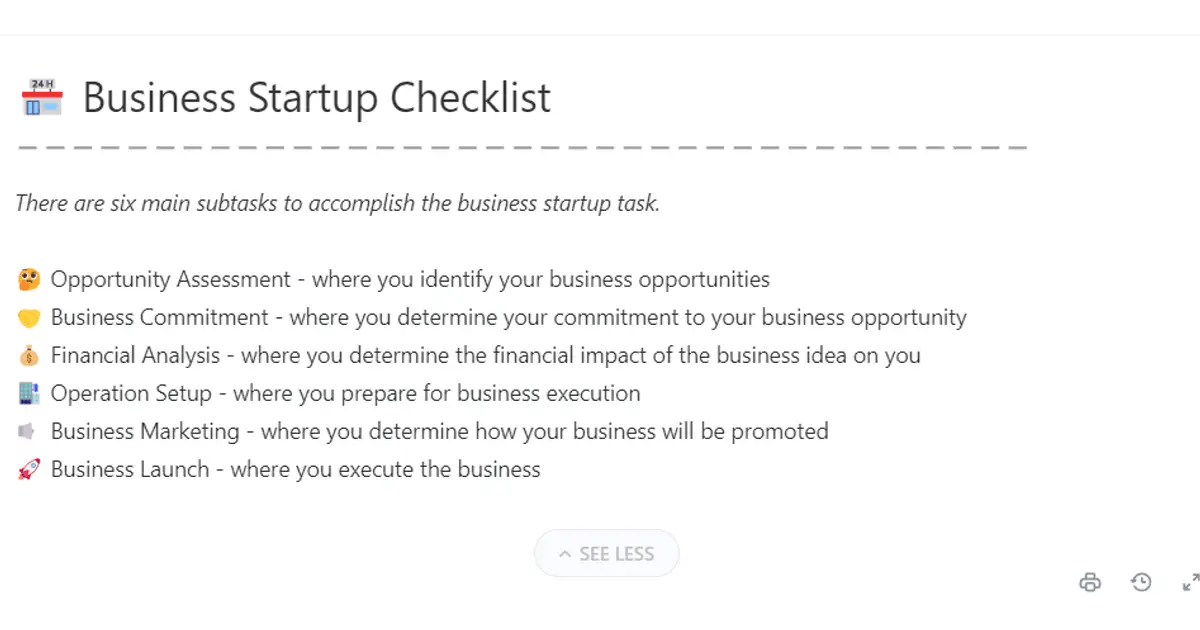 Business startup checklist