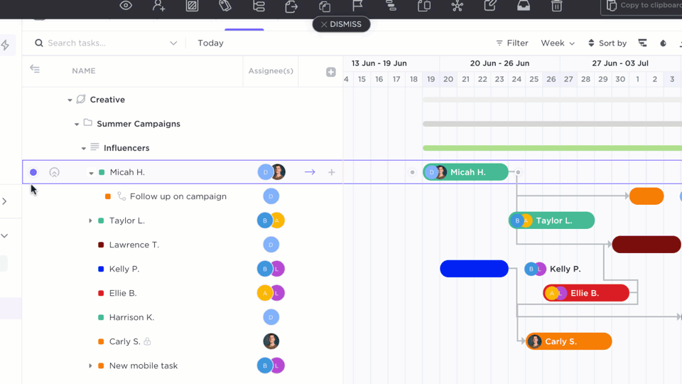 ClickUp Gantt