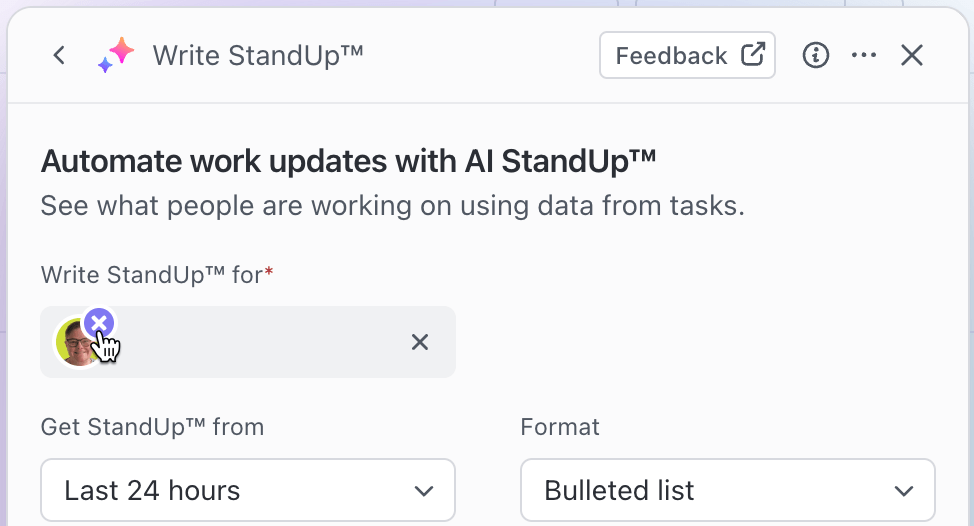 Standup AI otomatis dengan ClickUp Brain