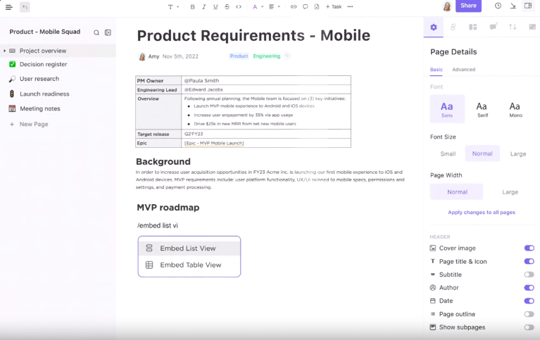 ClickUp Software Team Project Management Software