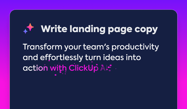 ClickUp Brain AI Writer for Work