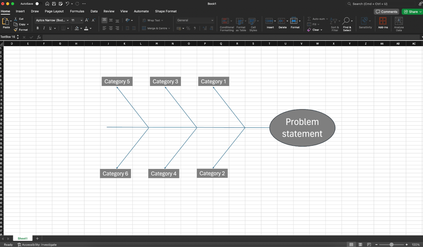 Adding various categories in Excel