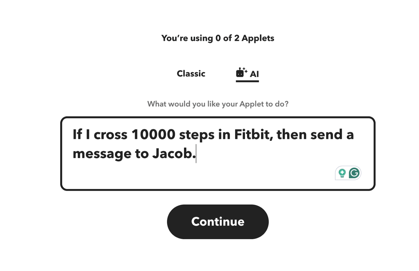 IFTTT 프롬프트