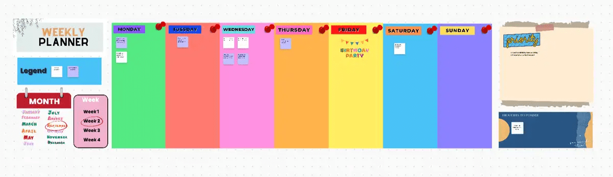 Śledź zadania przez cały tydzień za pomocą szablonu ClickUp Weekly Planner Template