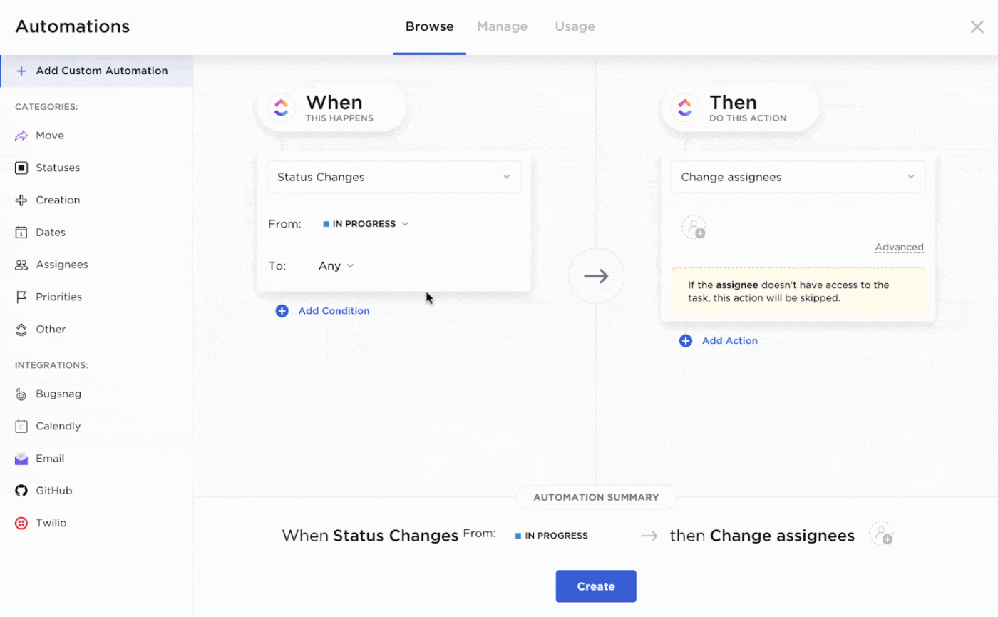 ClickUp Automations pour les flux de travail quotidiens