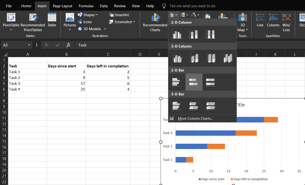 Gráfico no Excel