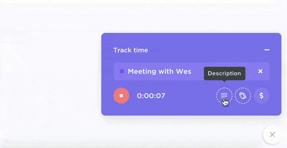 ClickUp’s built-in time-tracking 