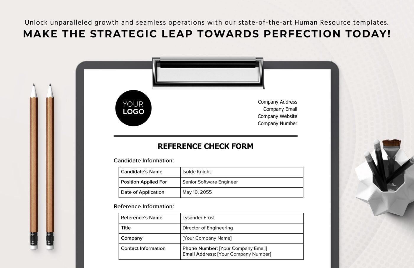 Google Forms Reference Check Form Template