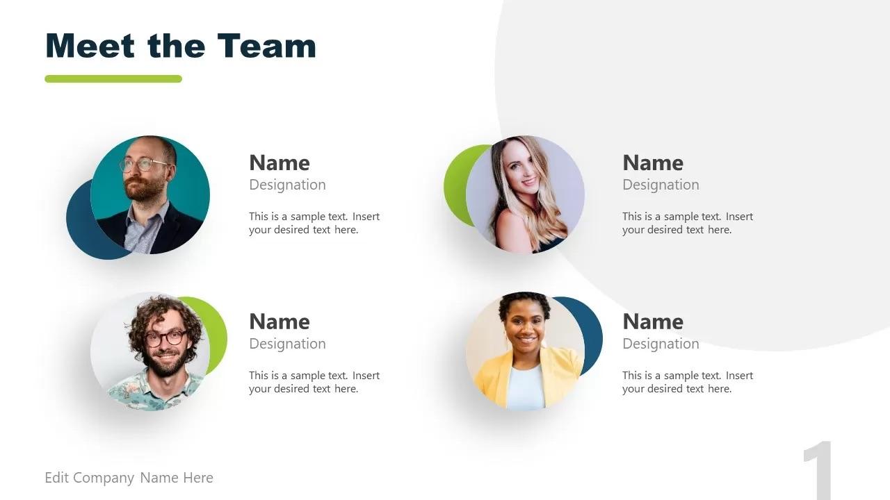 PowerPoint Meet the Team Slides Template by SlideModel