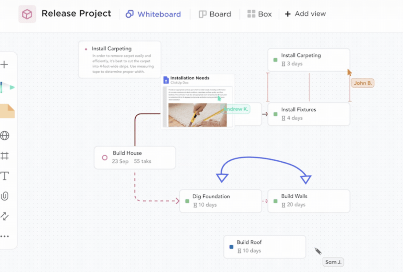 ClickUp Whiteboards