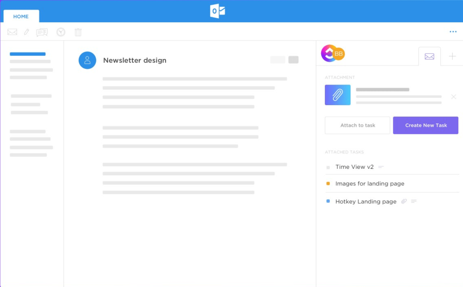 Organize your email workflows and do more using ClickUp email management for Outlook