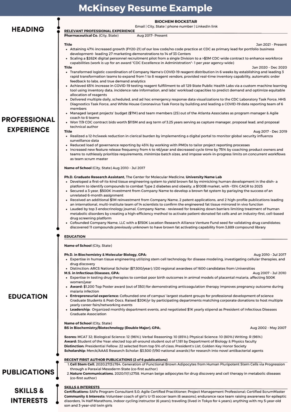 Consulting Resume Example by McKinsey