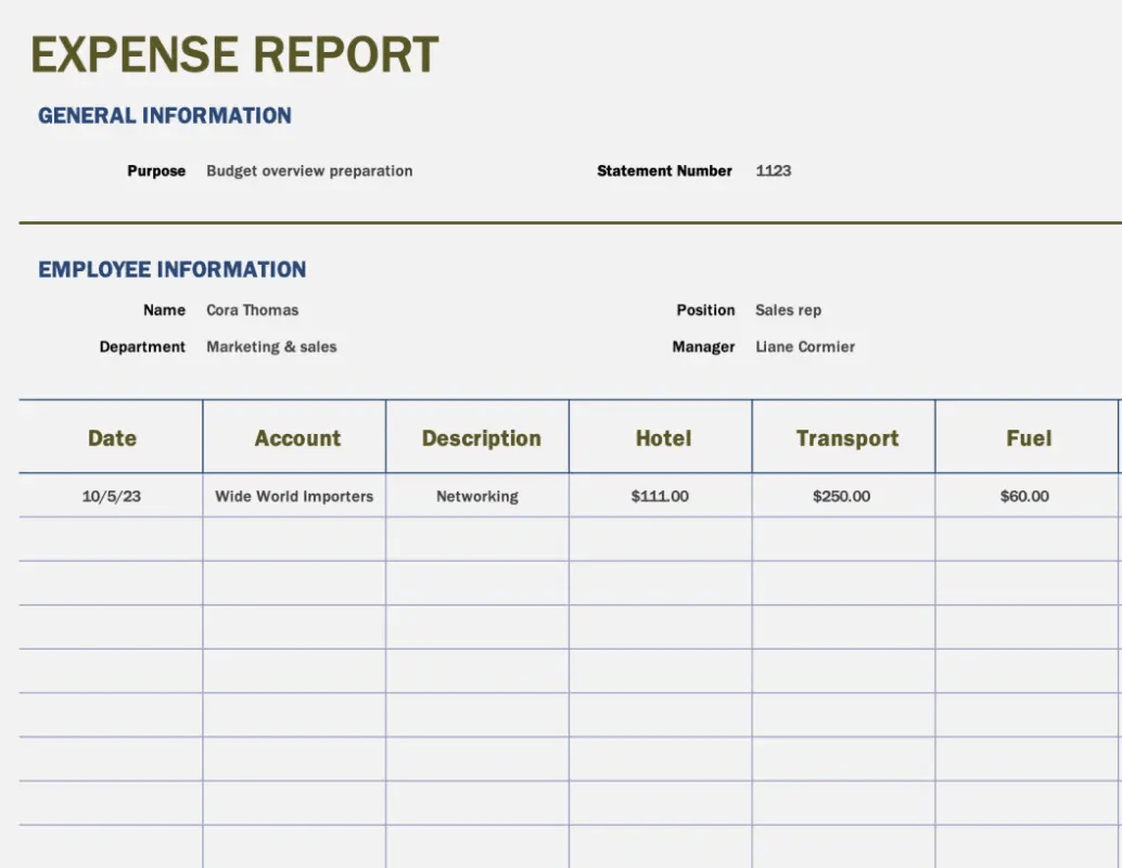 Excel-basic-expense-report-template