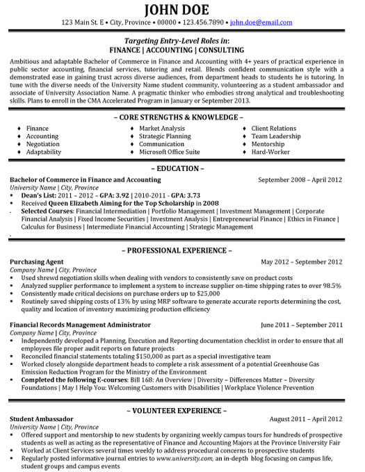 Financial Consultant Resume Template by Resume Target