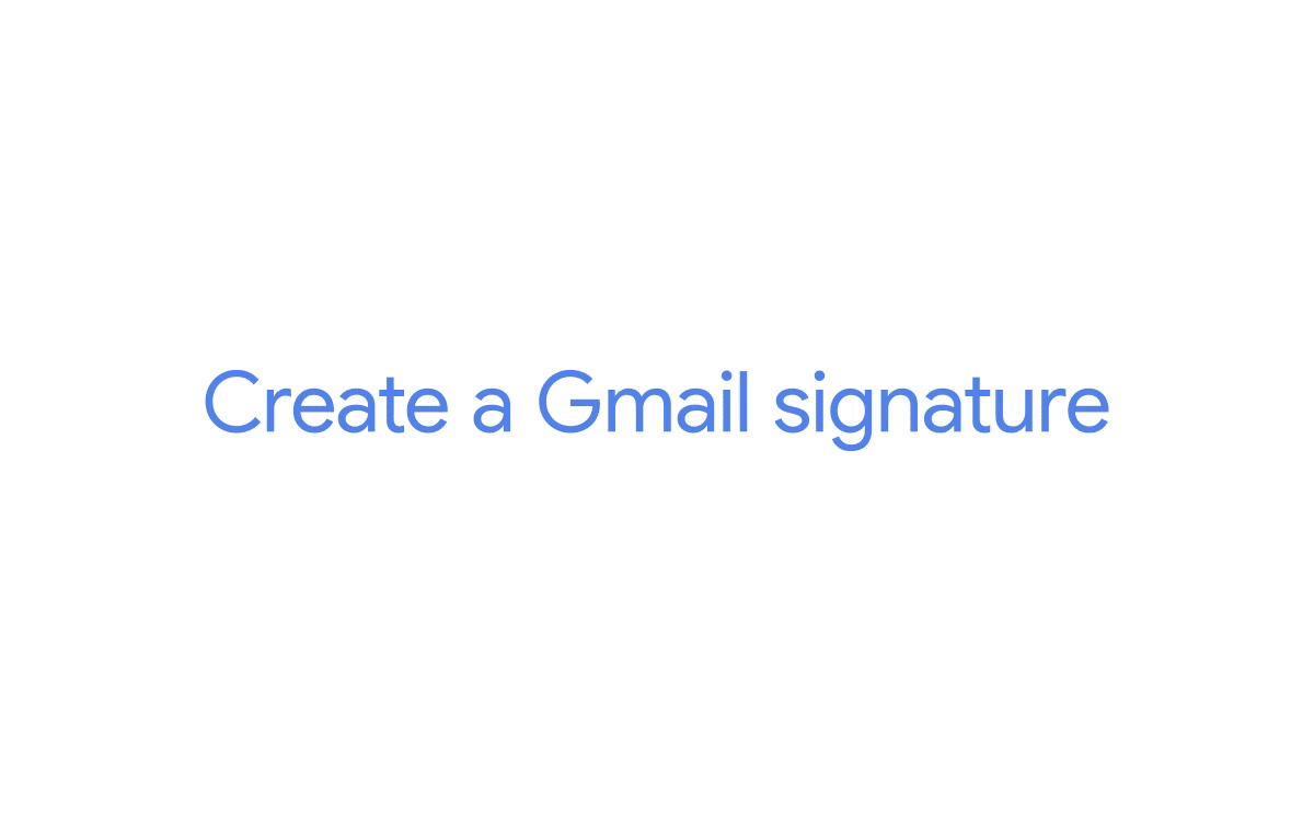 Creating a signature on Gmail