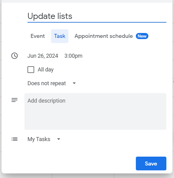 Google Calendar reminders