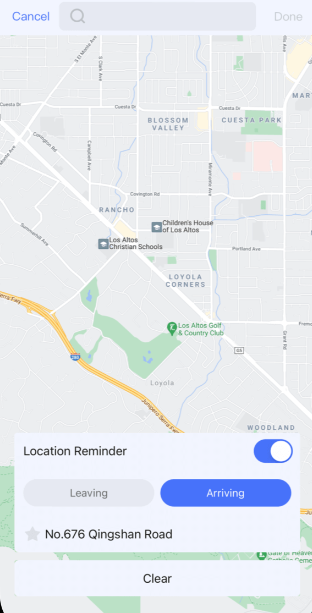 TickTick’s location reminder feature