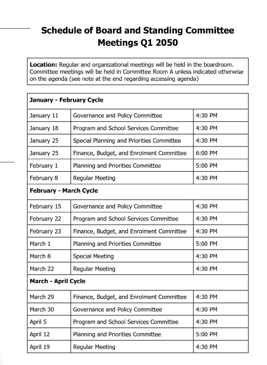 Meeting Schedule Template by Template.net