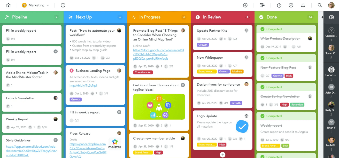 Project boards on MeisterTask