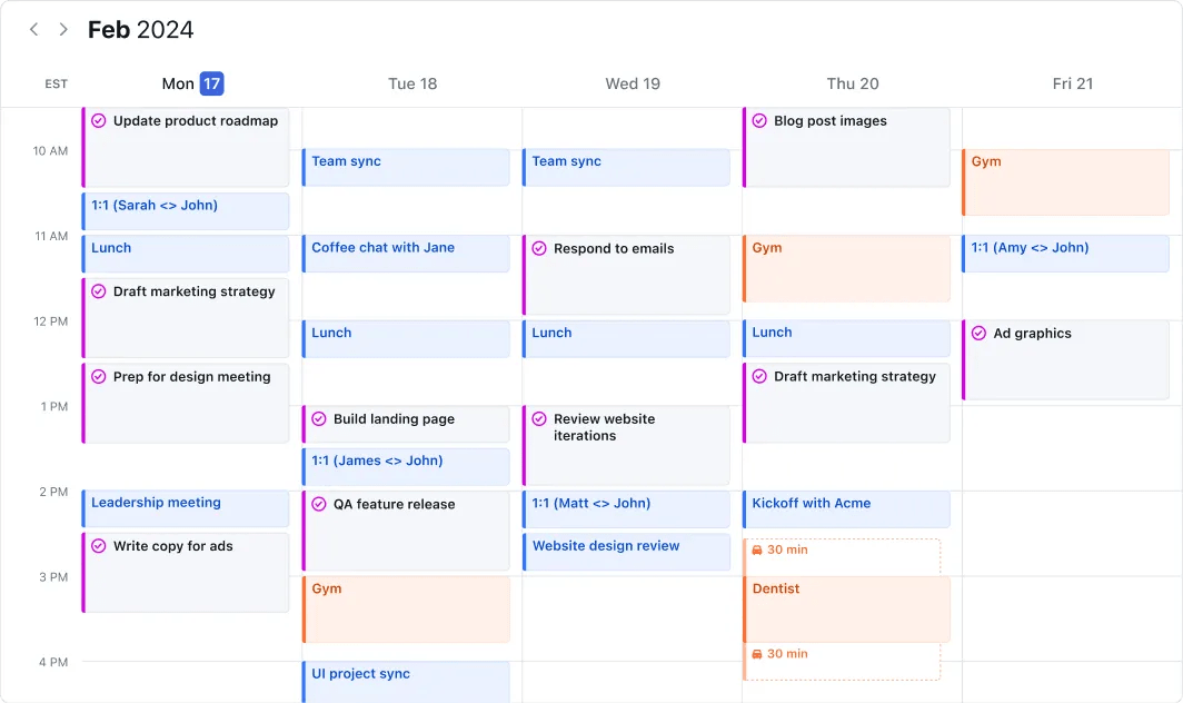 Motion AI task manager for scheduling