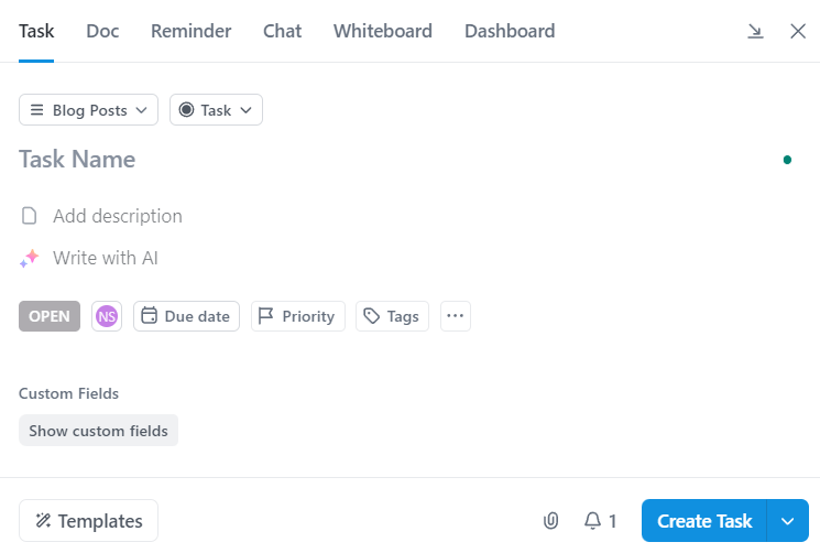 Tasks in ClickUp Calendar