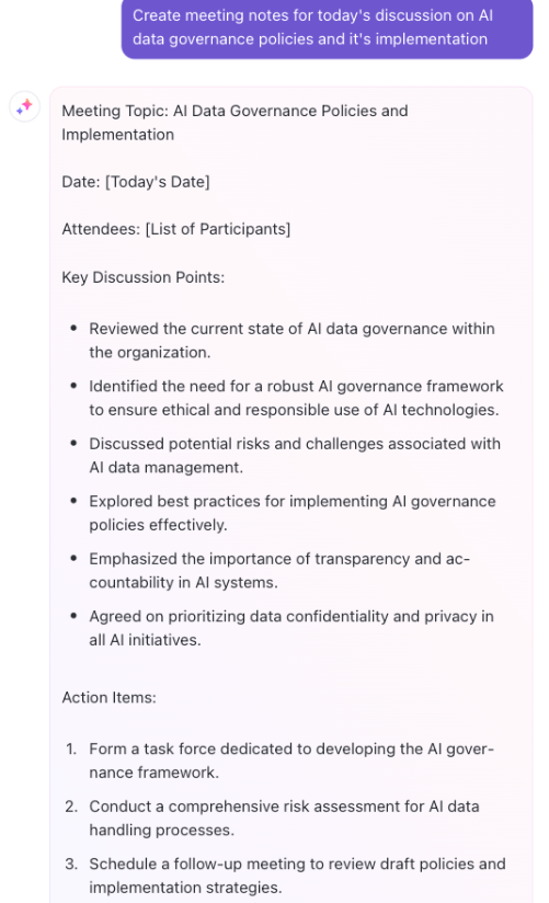 Using ClickUp Brain to generate meeting notes and action items