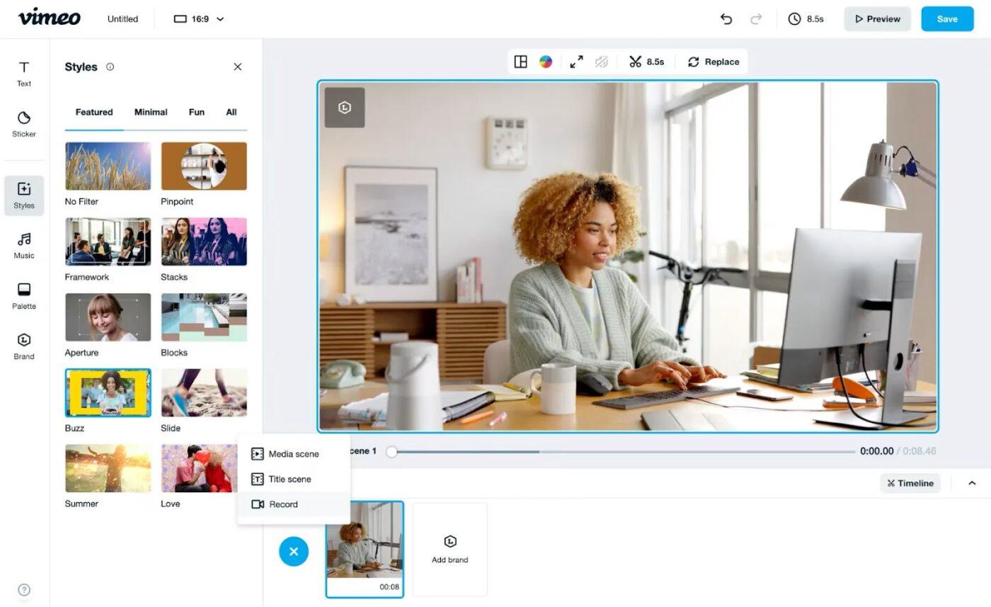 Vimeo, one of the popular AI tools for B2B marketing