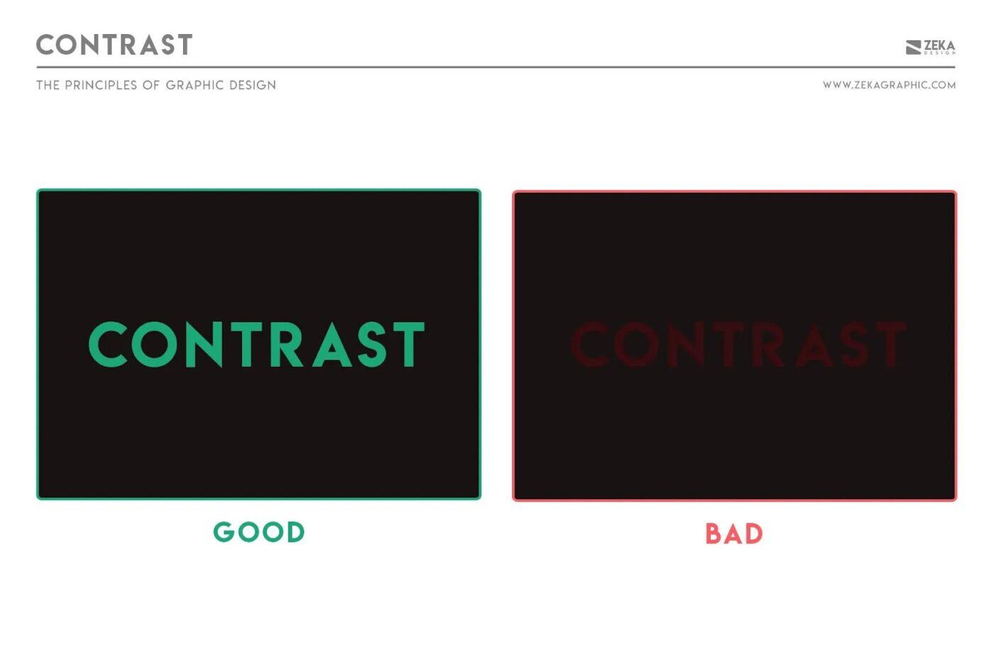 Contrast, one of the principles of design 