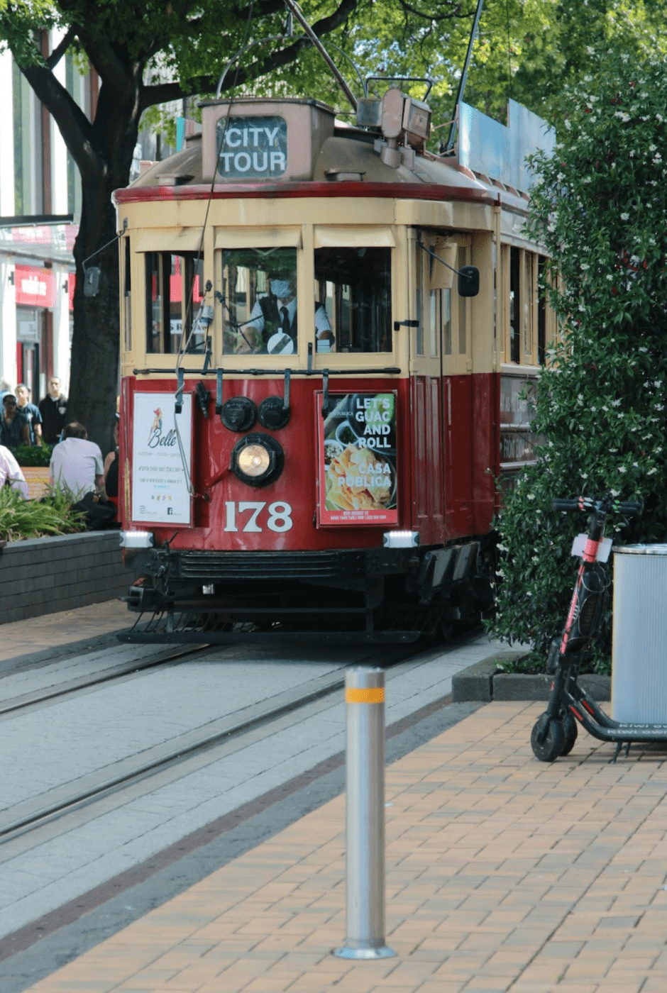 A city tour bus