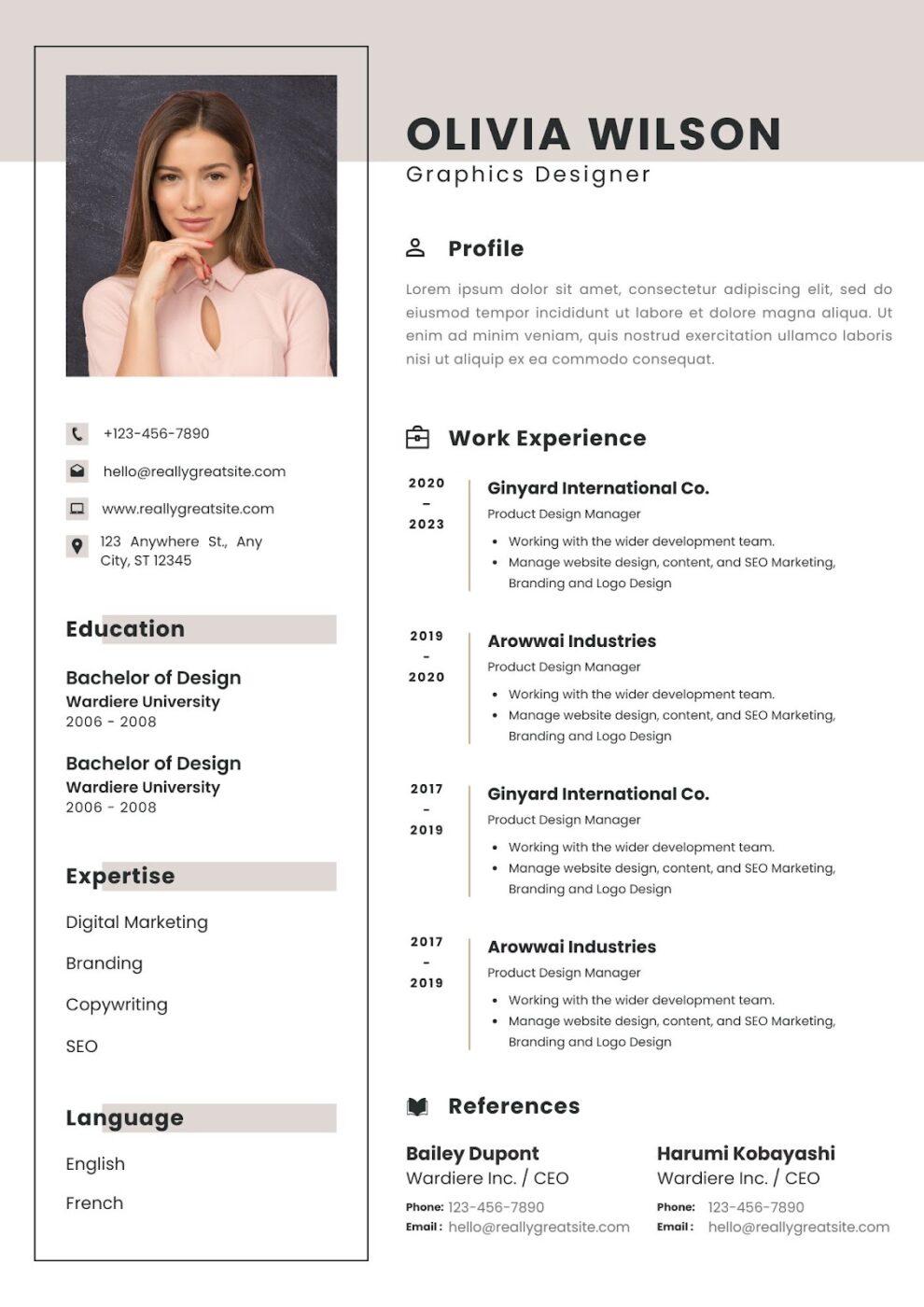 Simple Professional CV Resume Template 