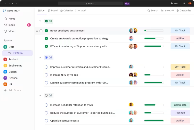 ClickUp's Construction Project Management tool