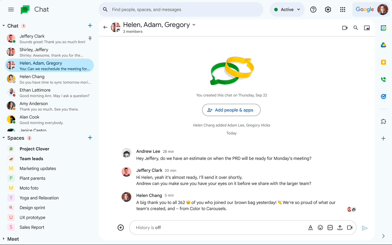 Google Chat Dashboard