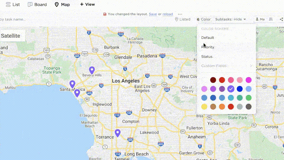 ClickUp Vista Mappa